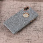 Wholesale iPhone X (Ten) Wool Style Armor Hybrid Case (Gray)